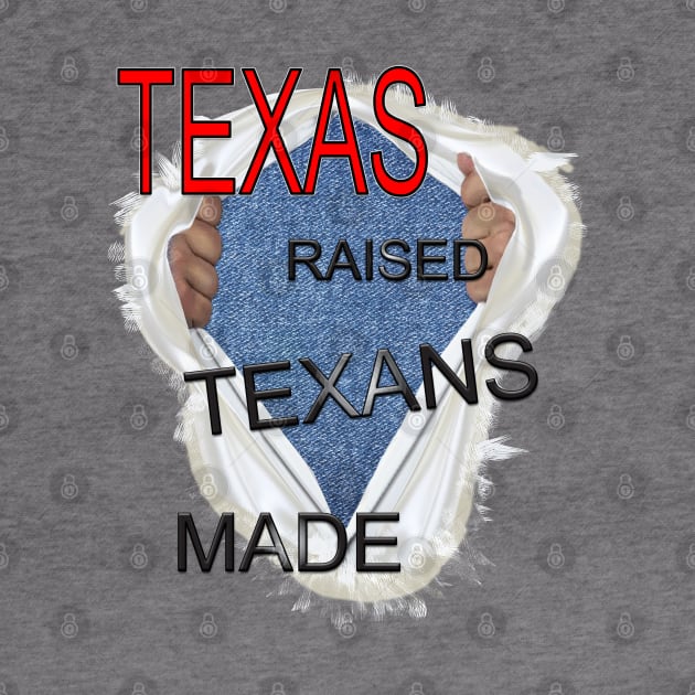 TEXAS raised TEXANS made by Just Kidding by Nadine May